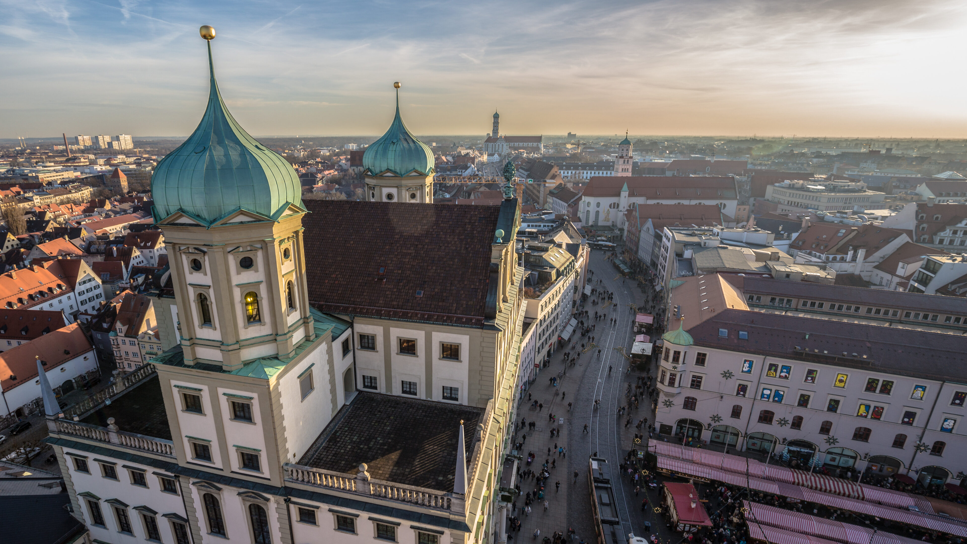 Blick auf Häuser in Augsburg